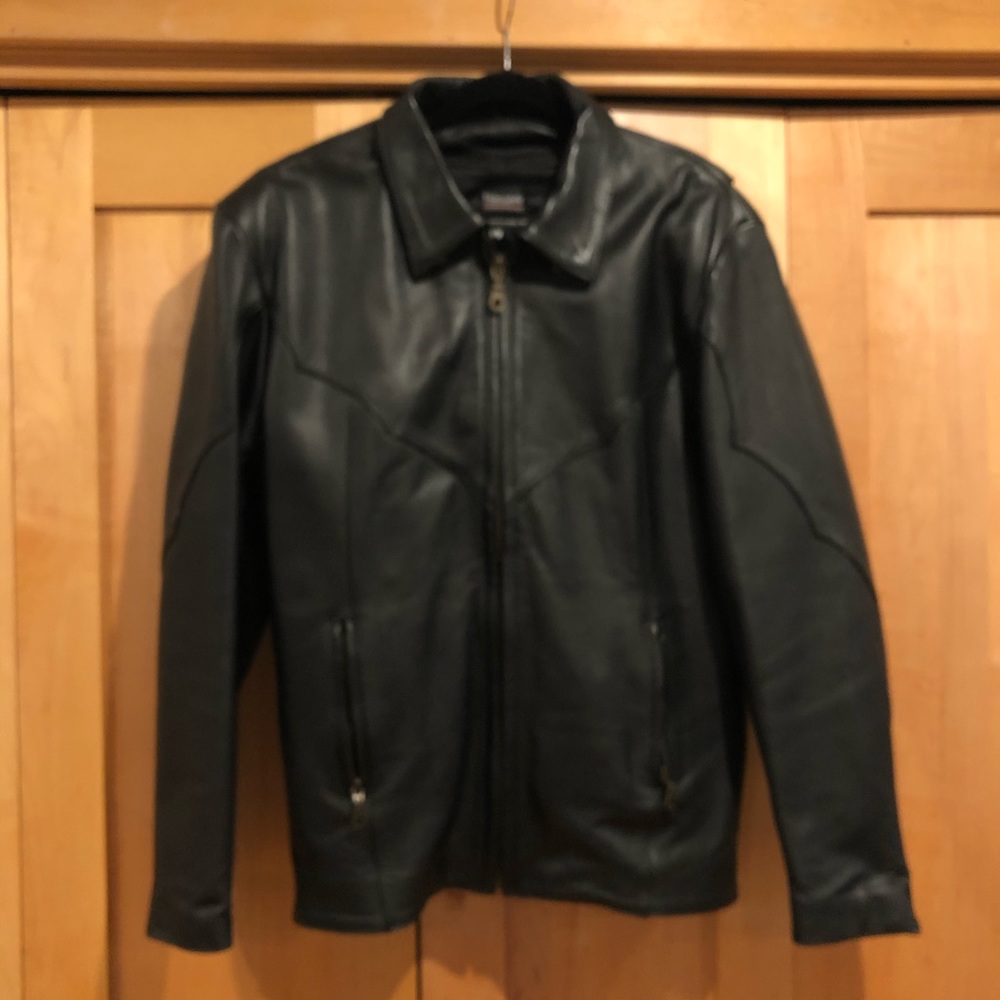 Leather motorcycle jacket